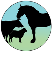 MIC Animal Services Ltd Logo. The emblem created from a sheep cow and horse image. 